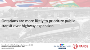 Ontarians are more likely to prioritize public transit over highway expansion (CTV News/Nanos)