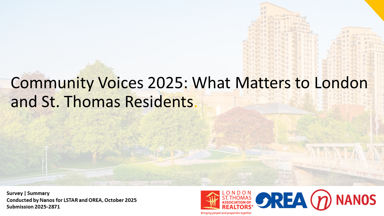 Community Voices 2025: What Matters to London and St. Thomas Residents. (LSTAR/OREA/Nanos)